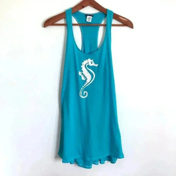 Sperry Sequin Seahorse Tank Dress Swim Coverup Beach Vacation Women's Size S - Picture 1 of 8